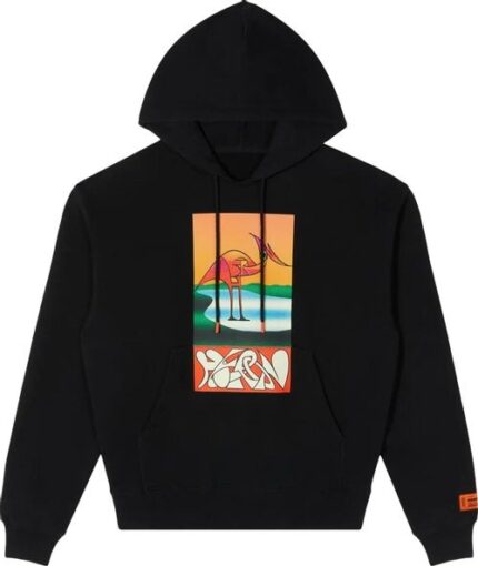 Heron Preston Abstract Hoodie Black